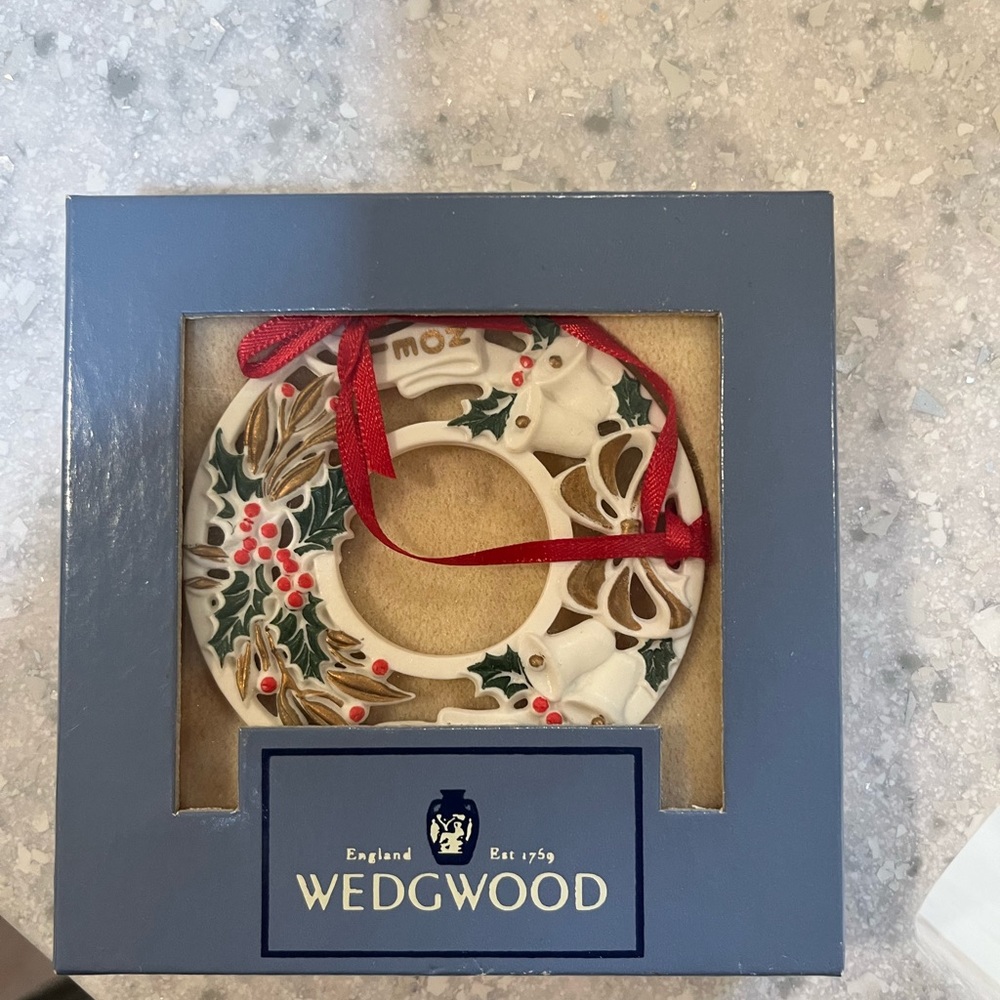 Wedge wood vintage Christmas ornament